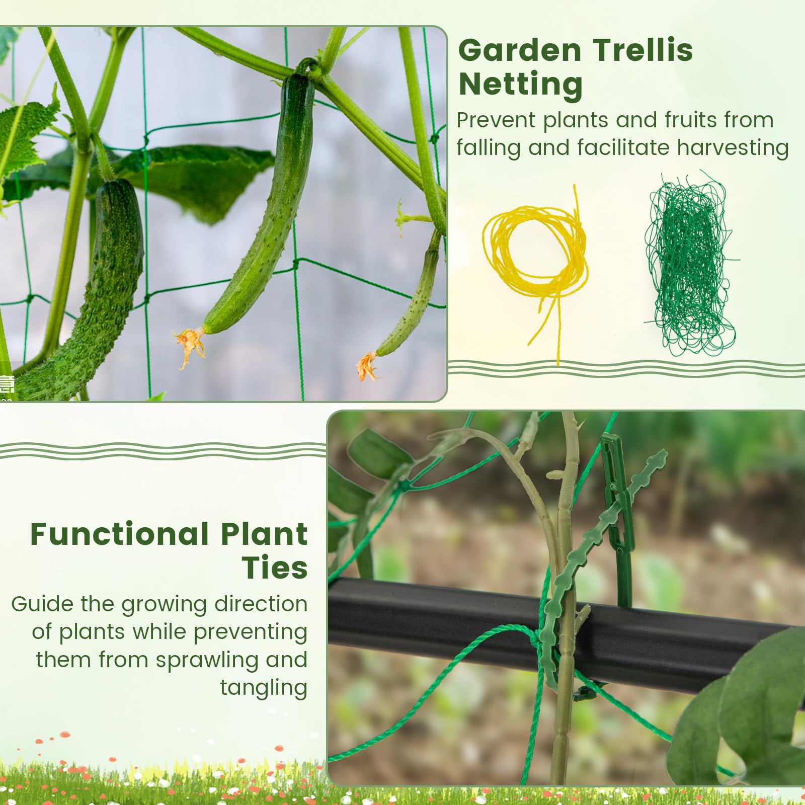 Giantex Cucumber Trellis, Trellis for Climbing Plants Outdoor 