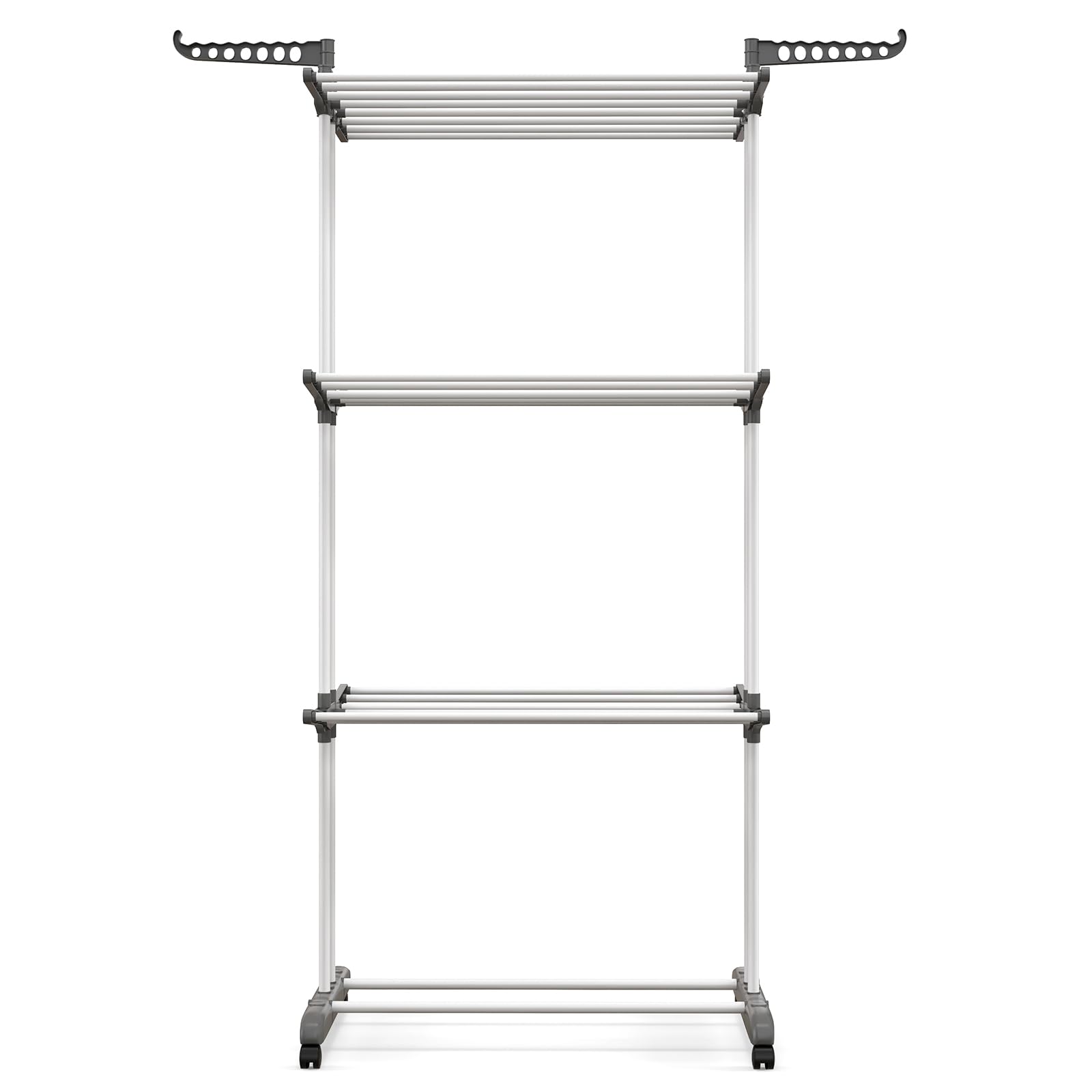 Giantex Foldable Clothes Drying Rack, Oversized 4-Tier Collapsible Laundry Rack w/ 3 Retractable Trays