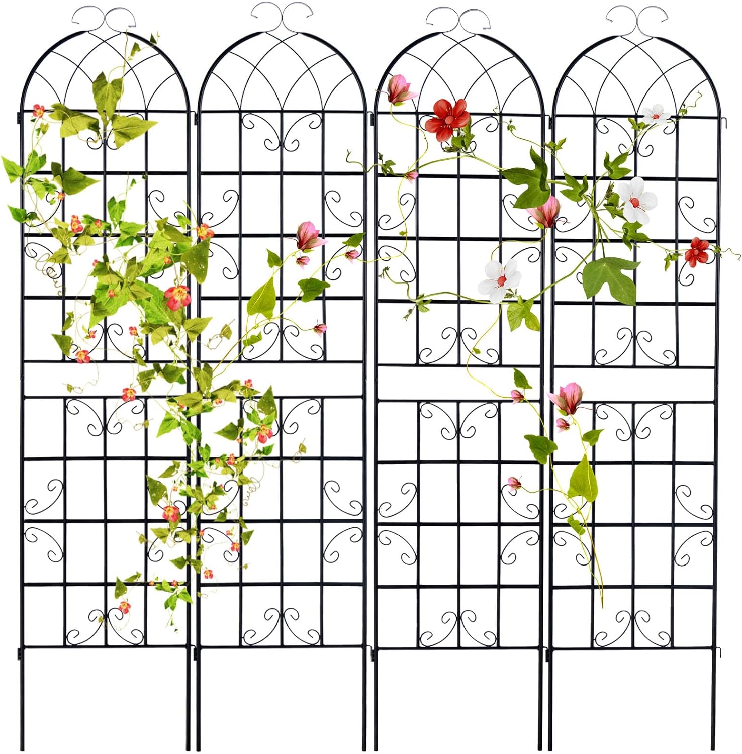 Giantex 2 Pack Trellis for Climbing Plants Outdoor, 7 FT Tall Galvanized Steel Garden Trellis 