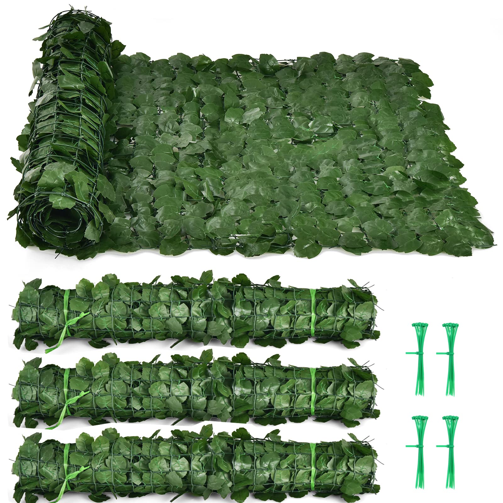 Giantex 118" x 39.4" Artificial Hedges Fence Faux Ivy Vine Greenery Wall 