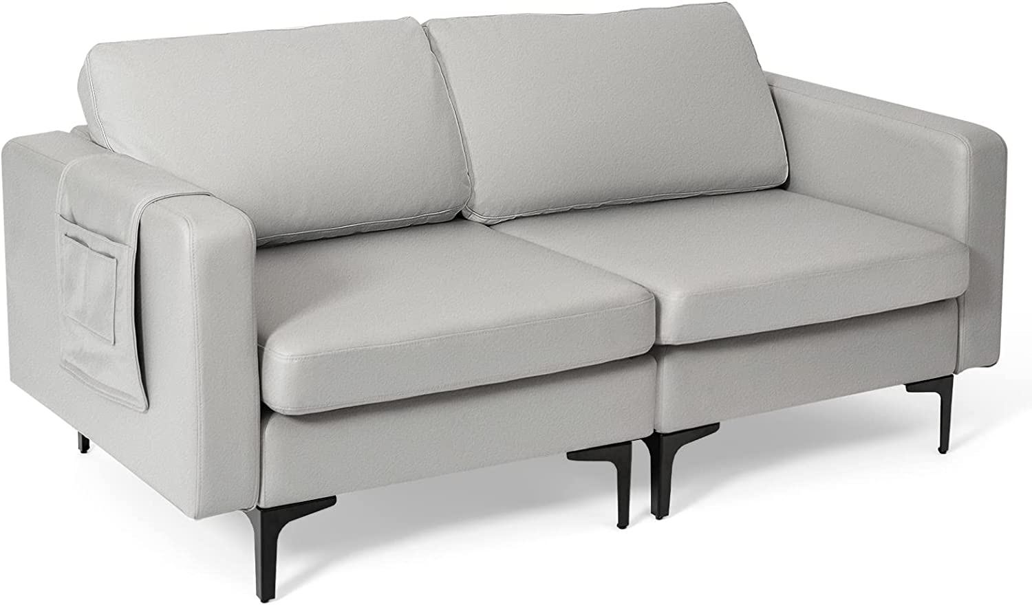 Giantex 2-Seat Sofa Couch, 66" L Modern Loveseat 