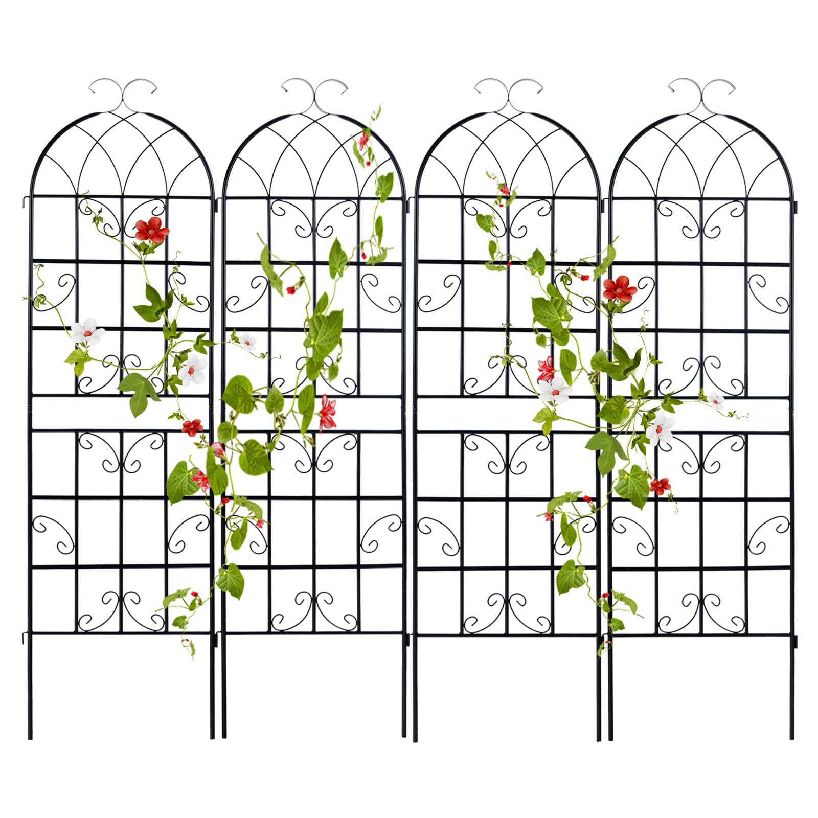 Giantex Trellis for Climbing Plants Outdoor, 6 FT Tall Galvanized Steel Garden Trellis 