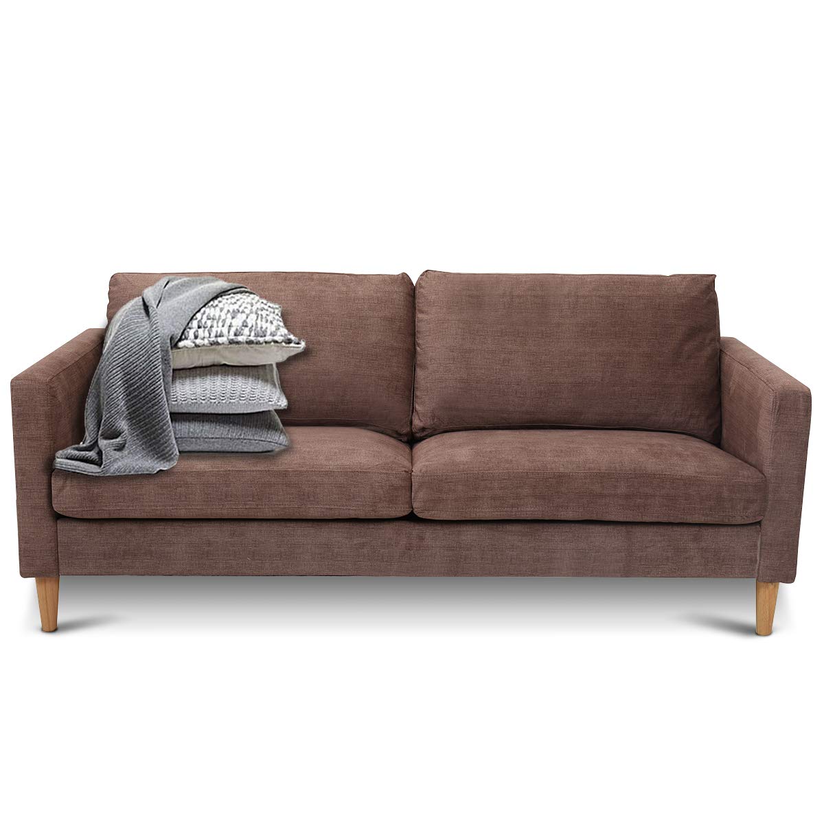 Giantex Modern Upholstered Accent Sofa, Fabric Futon Sofa Bed 
