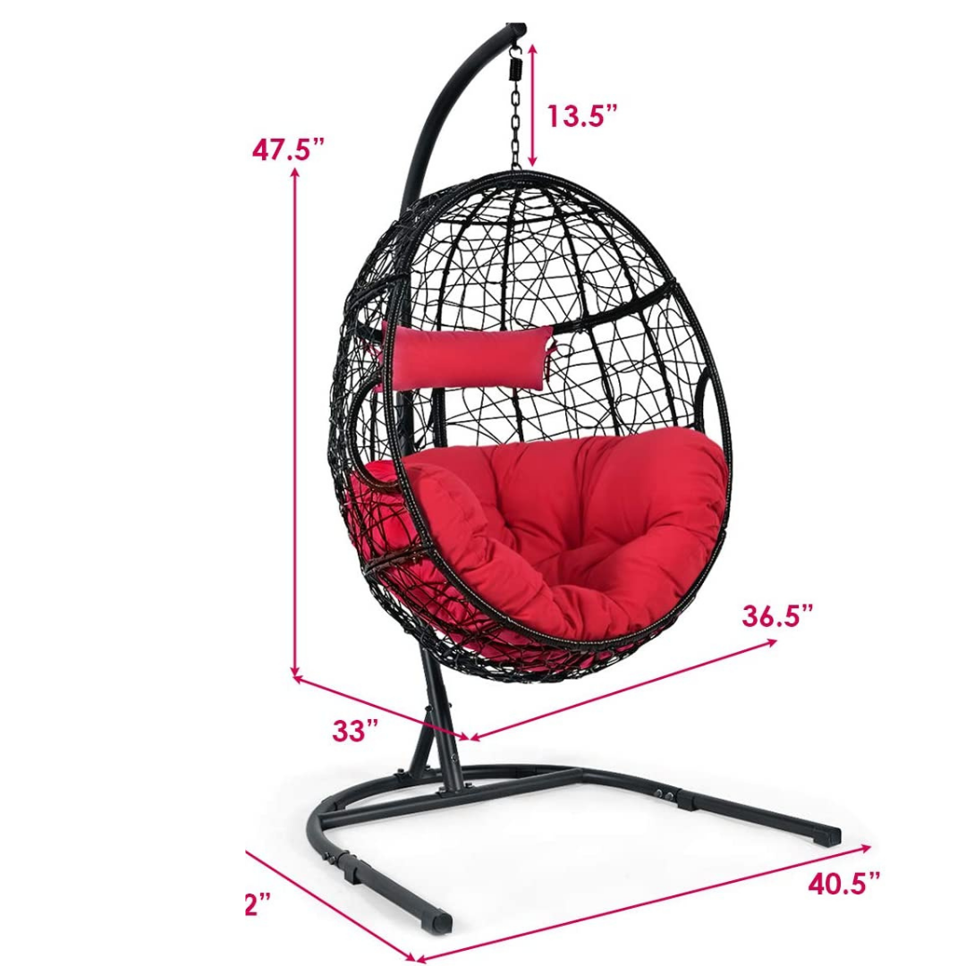 Hanging Egg Chair, Swing Chair with C Hammock Stand Set 