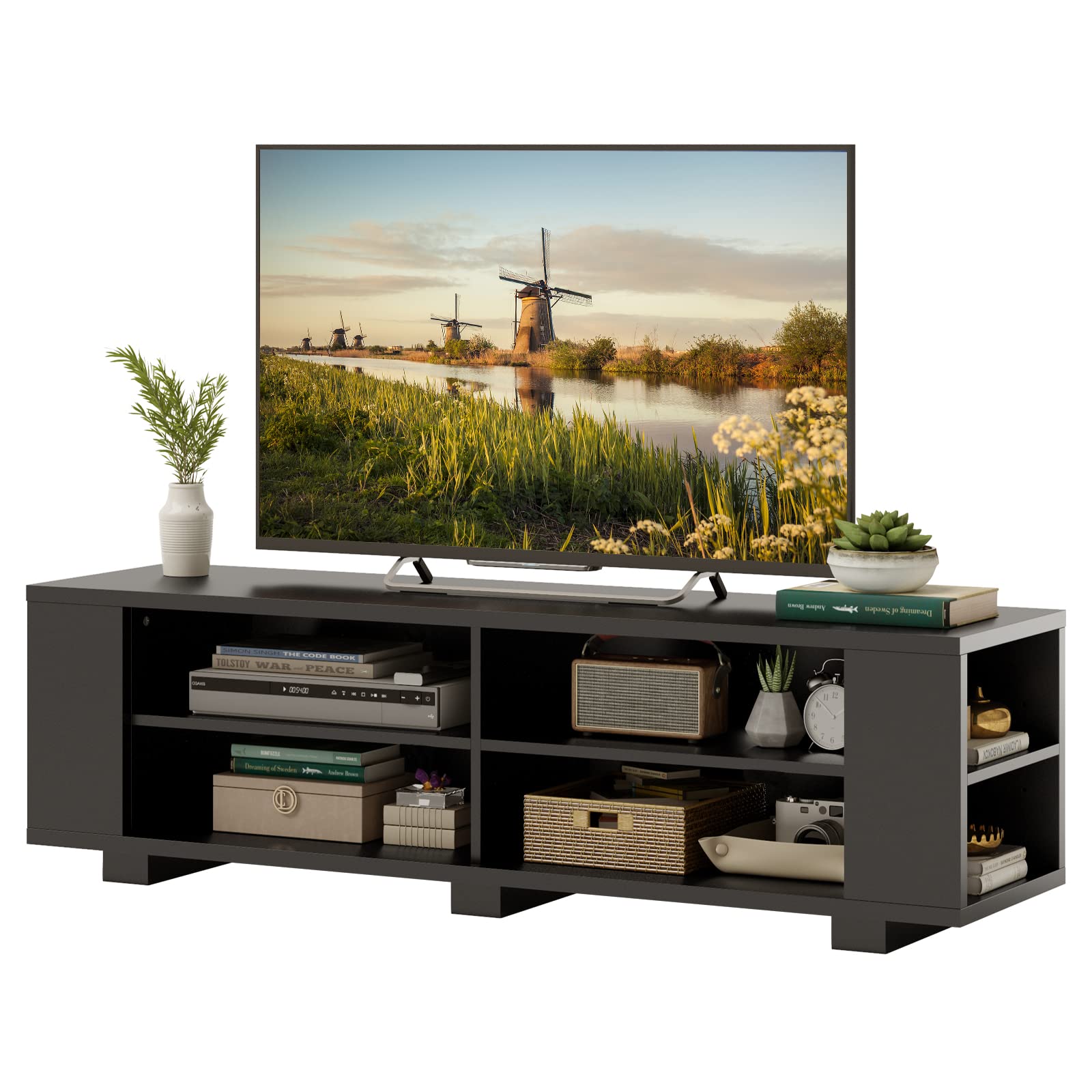 Giantex TV Stand Entertainment Center - Farmhouse Television Table up to 65 Inches TVs, 7 Colors 