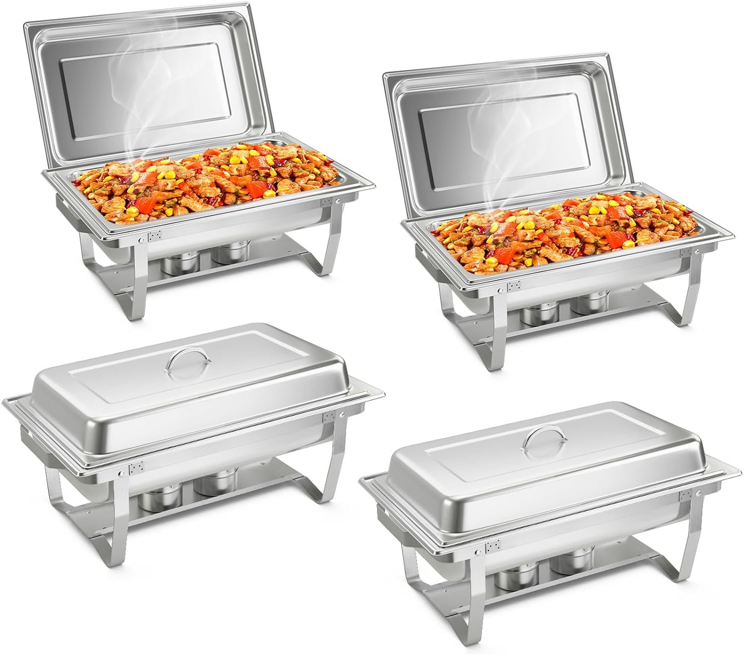 Giantex 2 Packs Chafing Dish 9 Quart Chafter Dishes Stainless Steel 