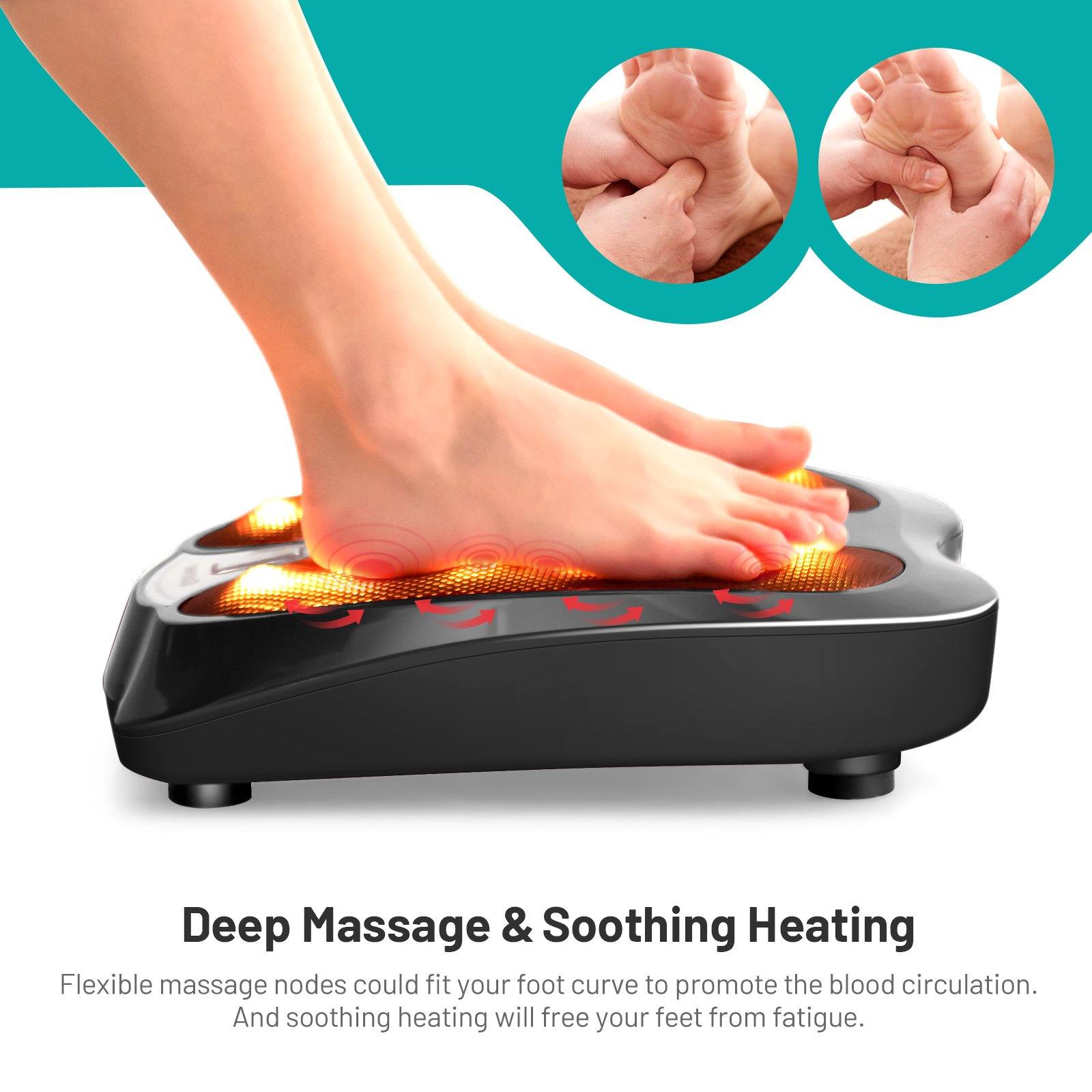 Giantex Foot Massager Shiatsu Feet Spa with Infrared Heating&18 Massage Nodes, Black