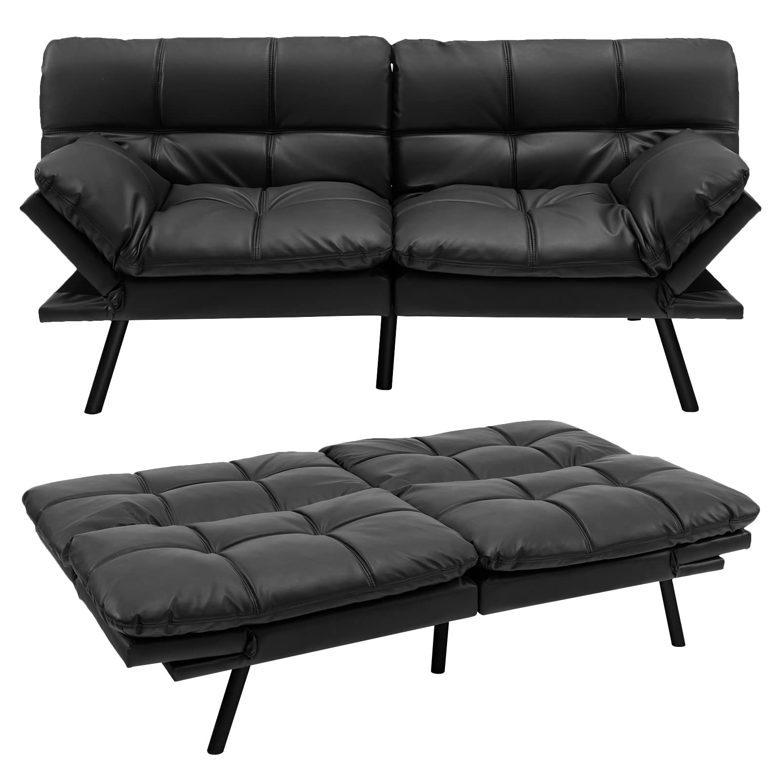 Giantex Futon Sofa Bed, Convertible Memory Foam Futon Couch Sleeper 