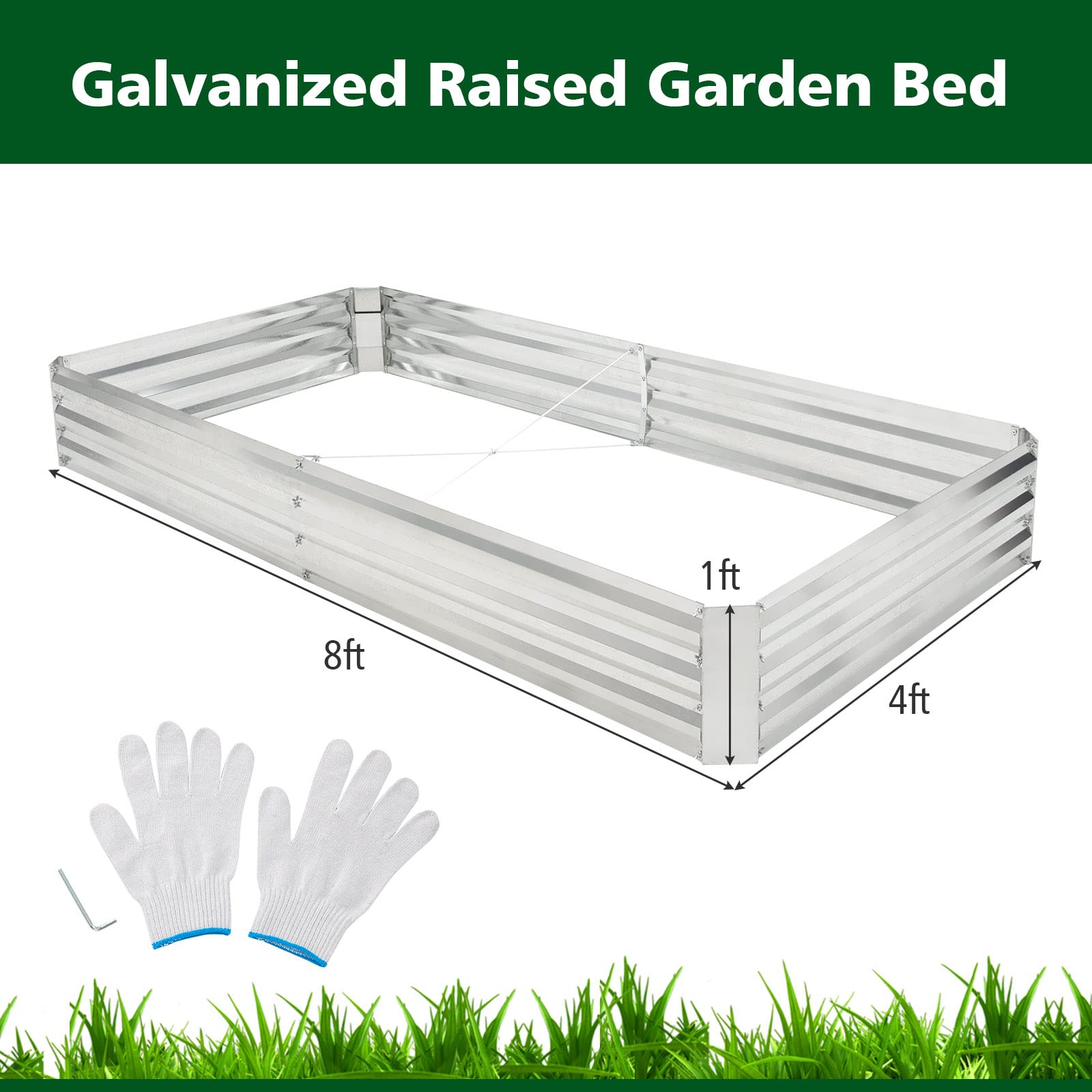 Giantex Galvanized Raised Garden Bed 