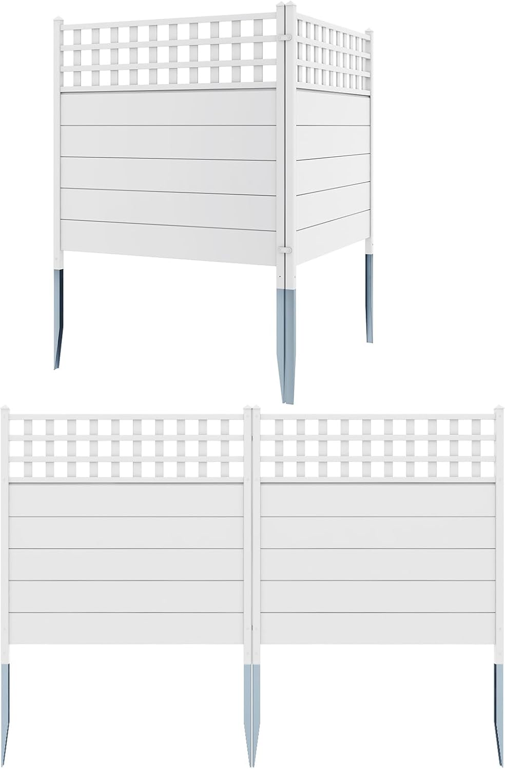 Giantex Outdoor Privacy Screen Fence 2/4 Panels - 45''W x 45''H Air Conditioner Fence with 4 Metal Stakes