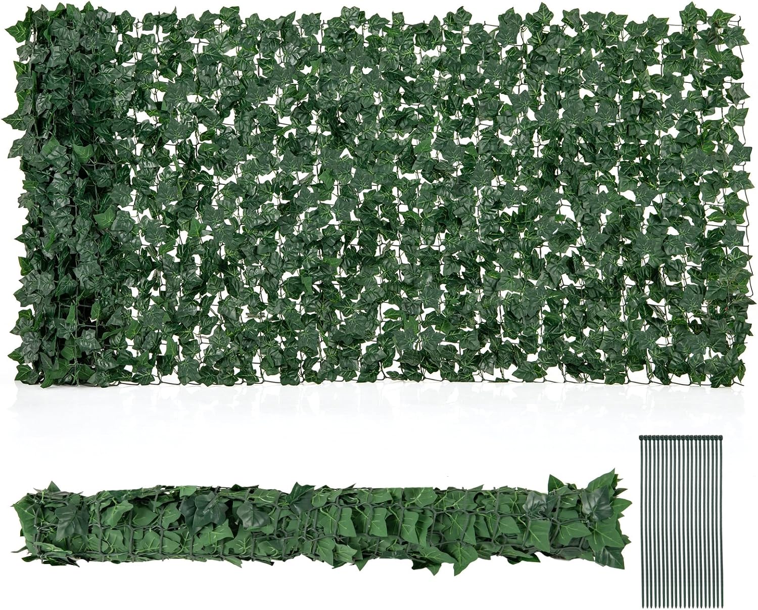 Giantex Artificial Ivy Privacy Fence 2 Pack - 120" x 40" Artificial Hedges Fence 