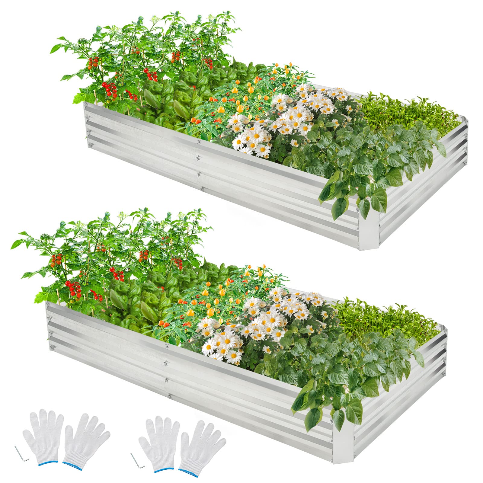 Giantex Galvanized Raised Garden Bed 