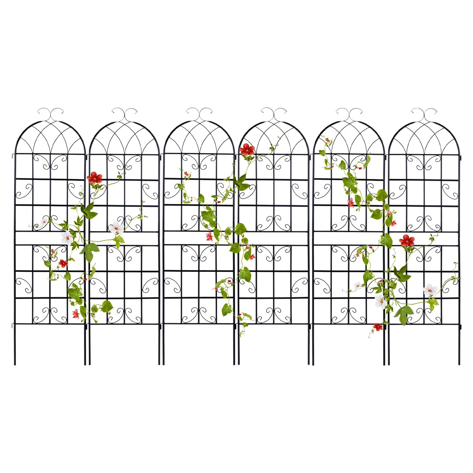 Giantex Trellis for Climbing Plants Outdoor, 6 FT Tall Galvanized Steel Garden Trellis