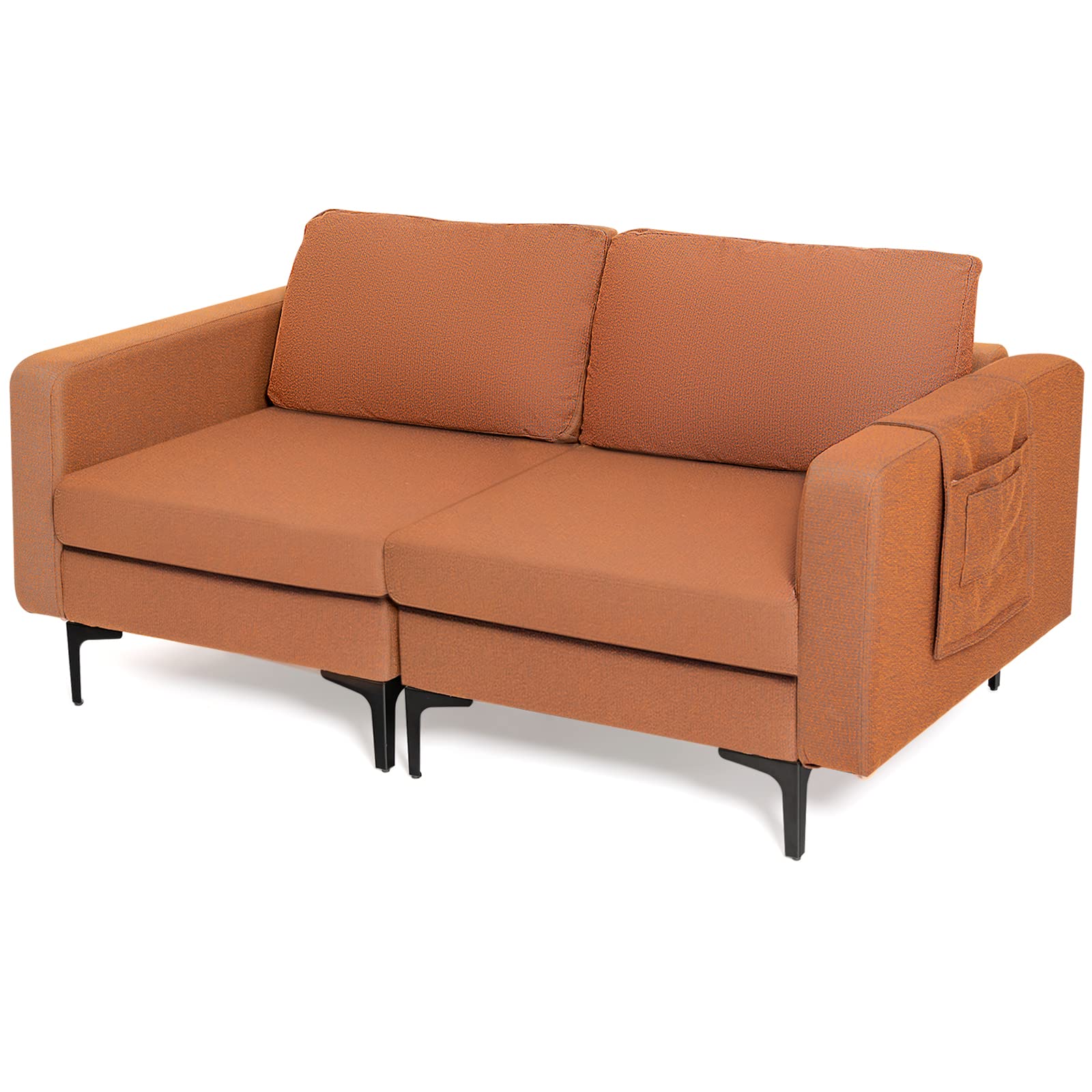 Giantex 2-Seat Sofa Couch, 66" L Modern Loveseat 