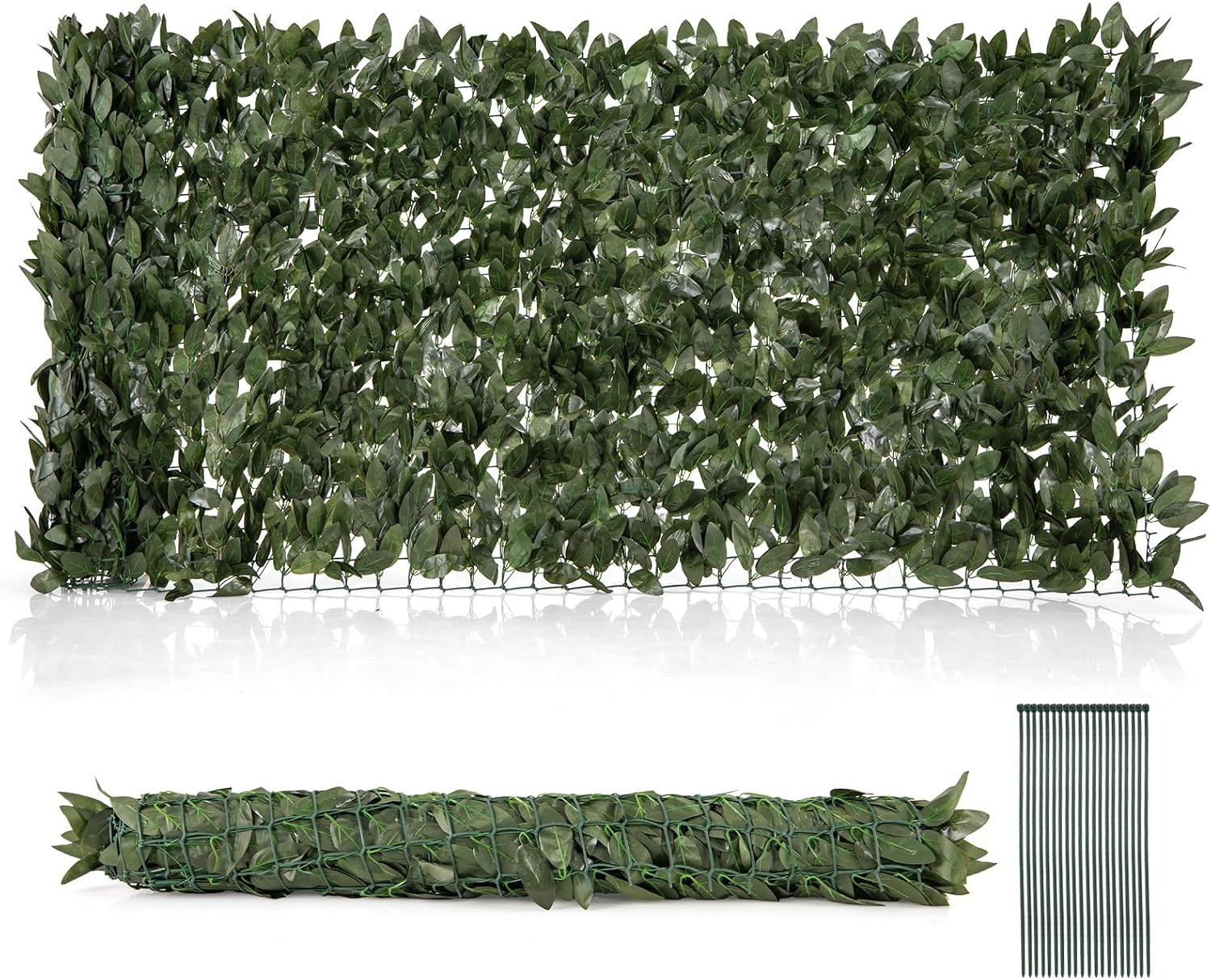 Giantex Artificial Ivy Privacy Fence 2 Pack - 120" x 40" Artificial Hedges Fence 