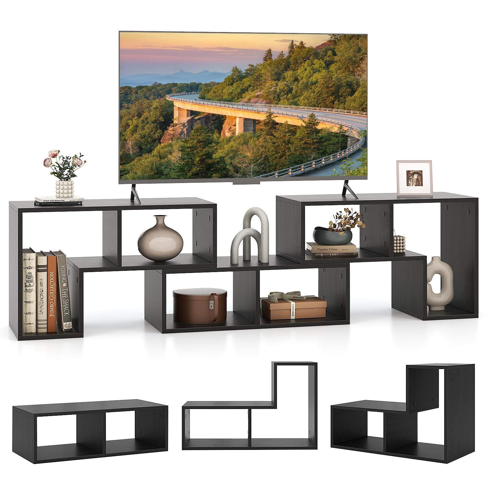 Giantex Free-Combination TV Stand for Bedroom - Entertainment Center for 50 55 60 65 Inch TV