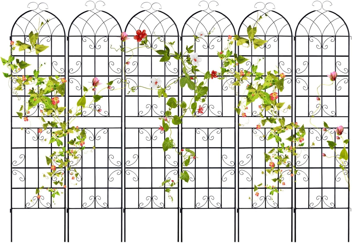 Giantex 2 Pack Trellis for Climbing Plants Outdoor, 7 FT Tall Galvanized Steel Garden Trellis 