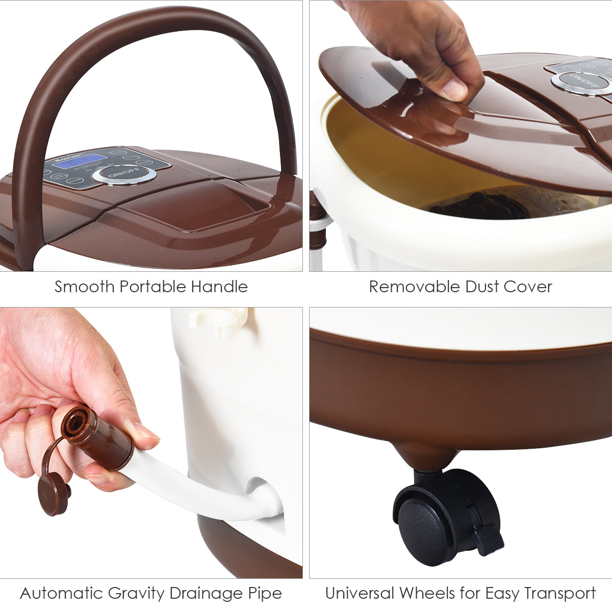 Giantex Foot Spa Bath Massager with Heat with 16 Pedicure Shiatsu Roller Massage Points 