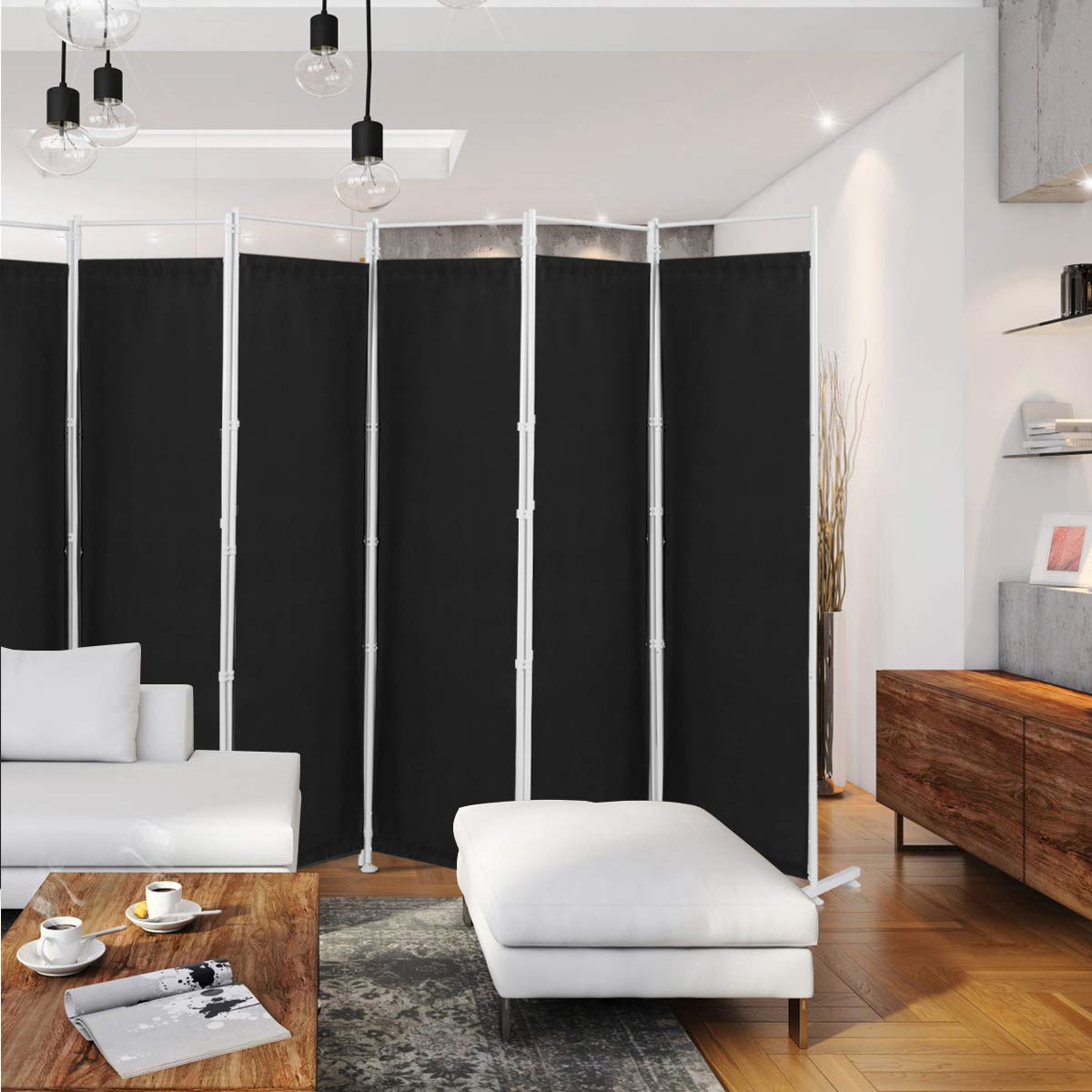 Giantex 6 Panel Room Divider, 6 Ft Folding Screen with Steel Support Base