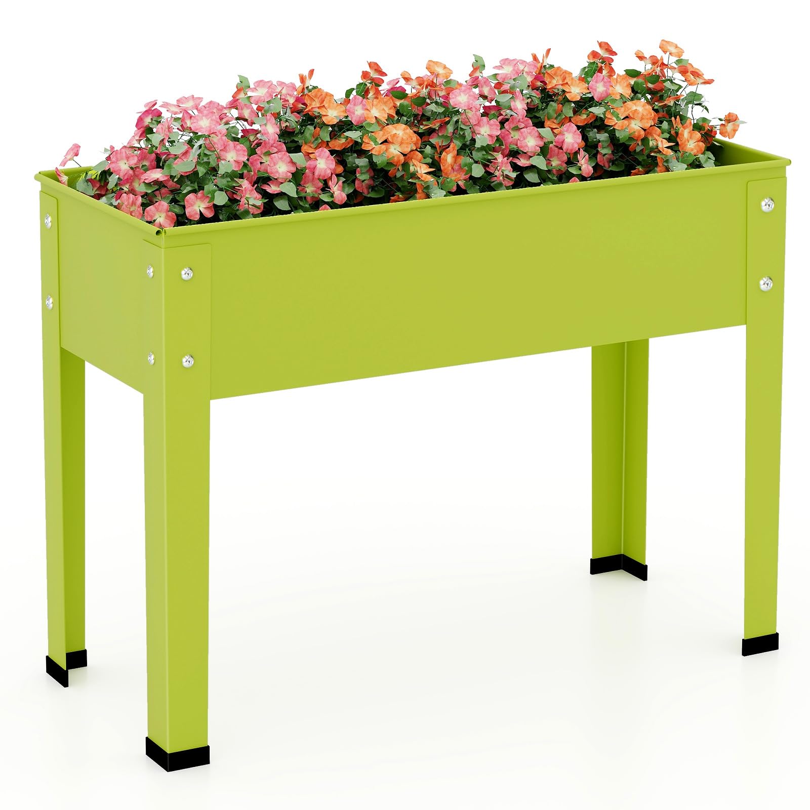 Giantex Raised Garden Bed, Metal Planter Box with Legs, Drain Hole, Outdoor Indoor Elevated Garden Box 