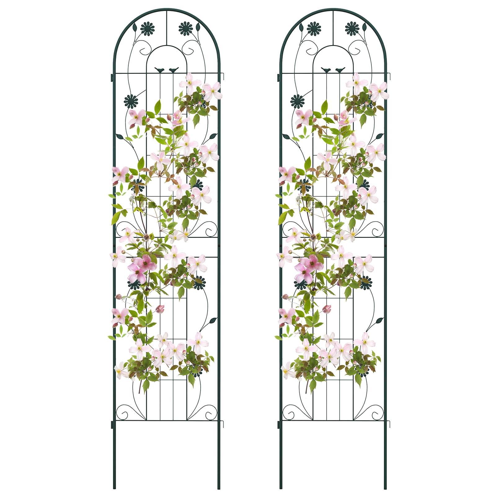 Giantex Garden Trellis, Tall Galvanized Steel Trellis for Climbing Plants