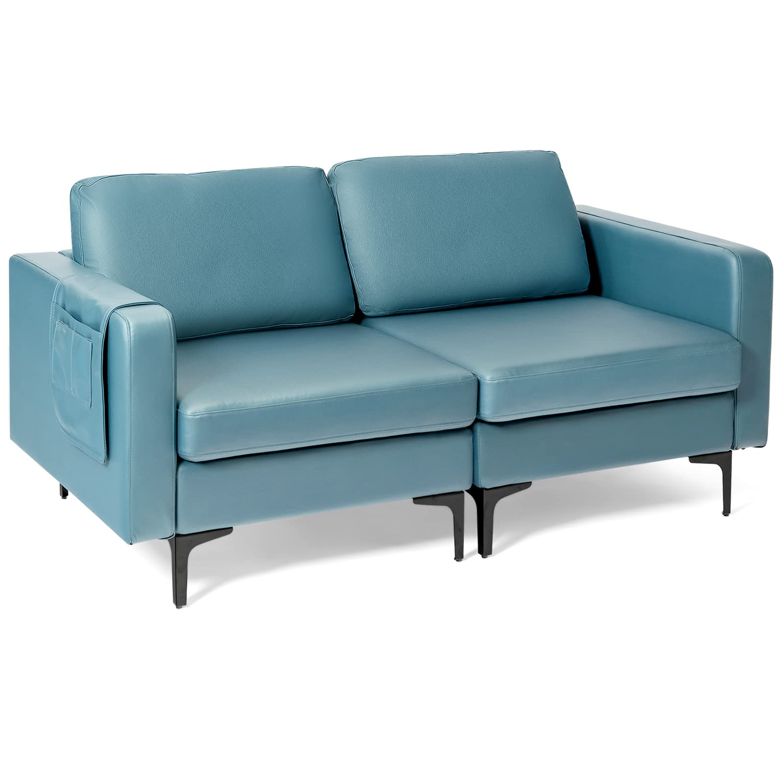 Giantex 2-Seat Sofa Couch, 66" L Modern Loveseat 
