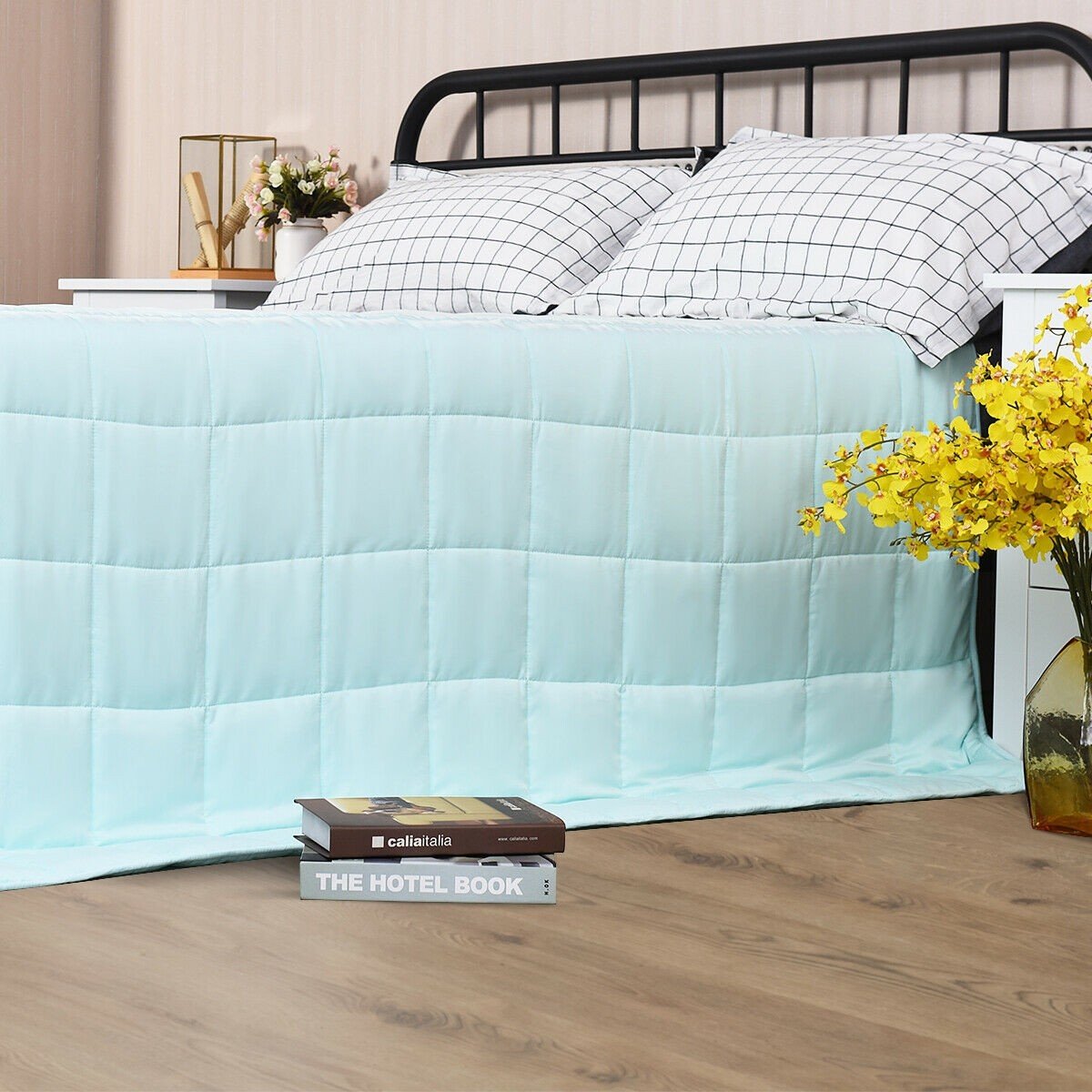 Luxury Cooling Silk Sewed in Cotton Pink, Blue, Green, 48" x 72" 60" x 80" | 15lbs 