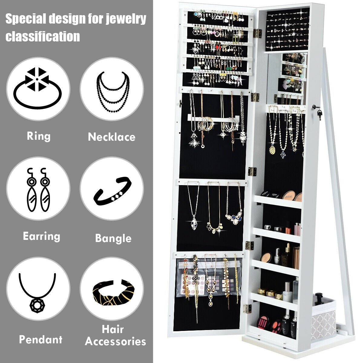 CHARMAID | Standing Jewelry Armoire 