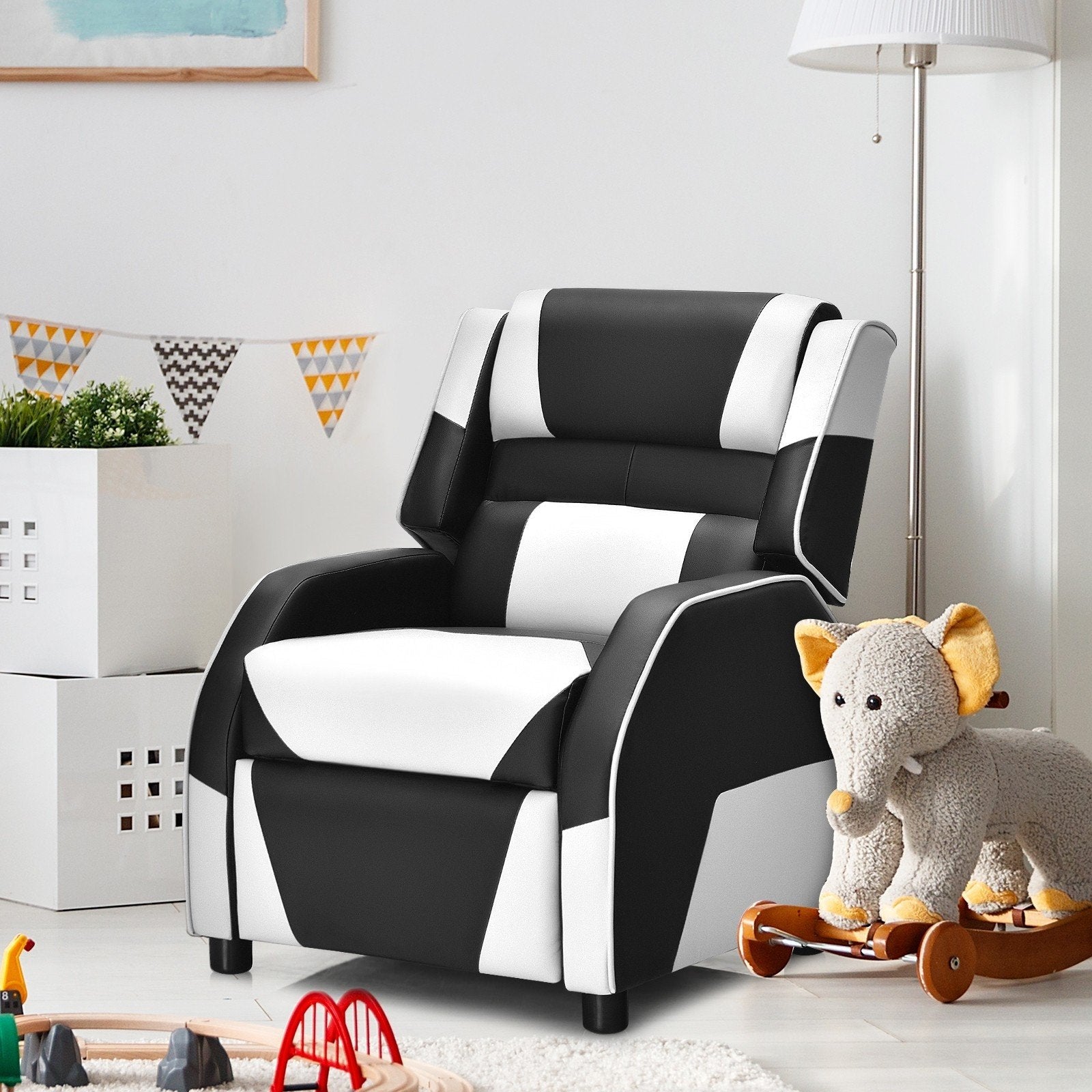 Kids/Youth Gaming Recliner Chair, Ergonomic PU Leather Armchair Lounge Chair for Living & Gaming Room 