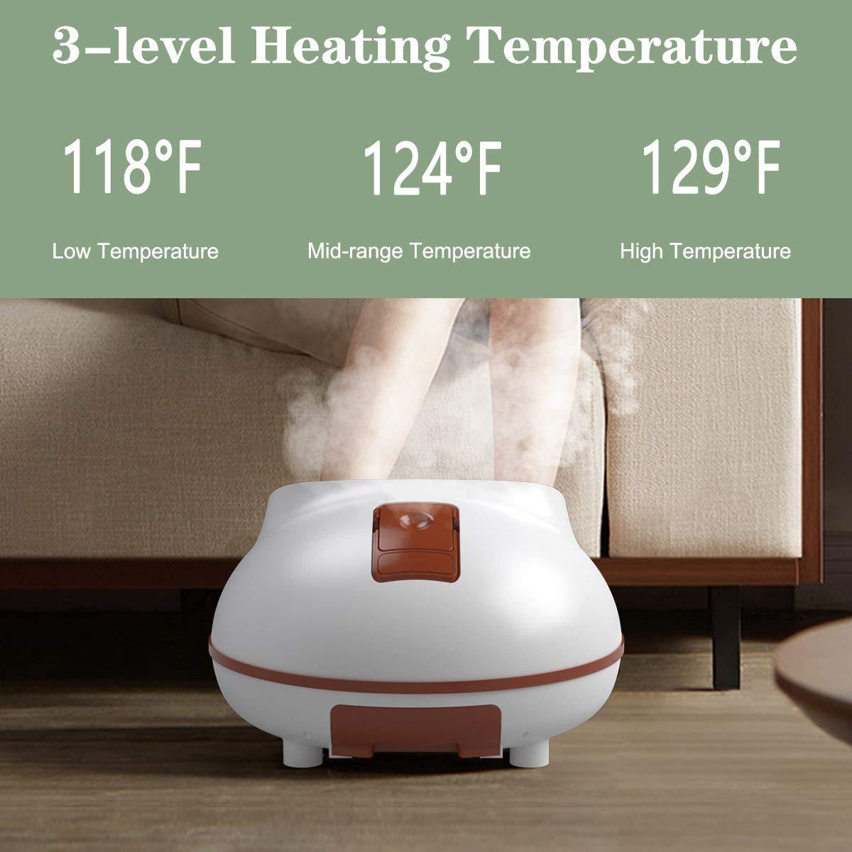 Giantex Steam Foot Spa Bath Massager w/3 Heat Levels, Pedicure Massage Rollers, Foot Spa Massager for Stress Relief (Brown/Gray) 