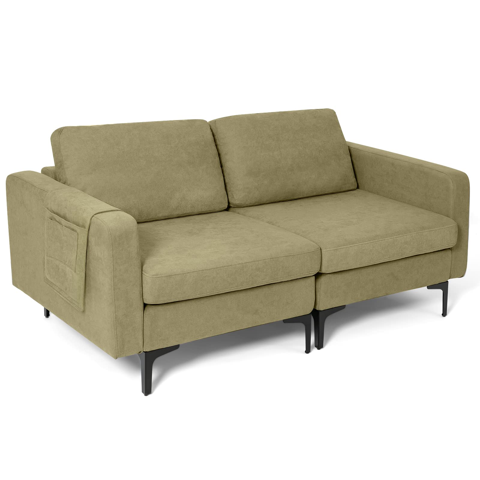 Giantex 2-Seat Sofa Couch, 66" L Modern Loveseat 