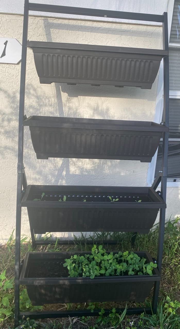 Giantex 2 Pcs 4.1FT Vertical Raised Garden Bed, 4-Tier Elevated Planter Box 
