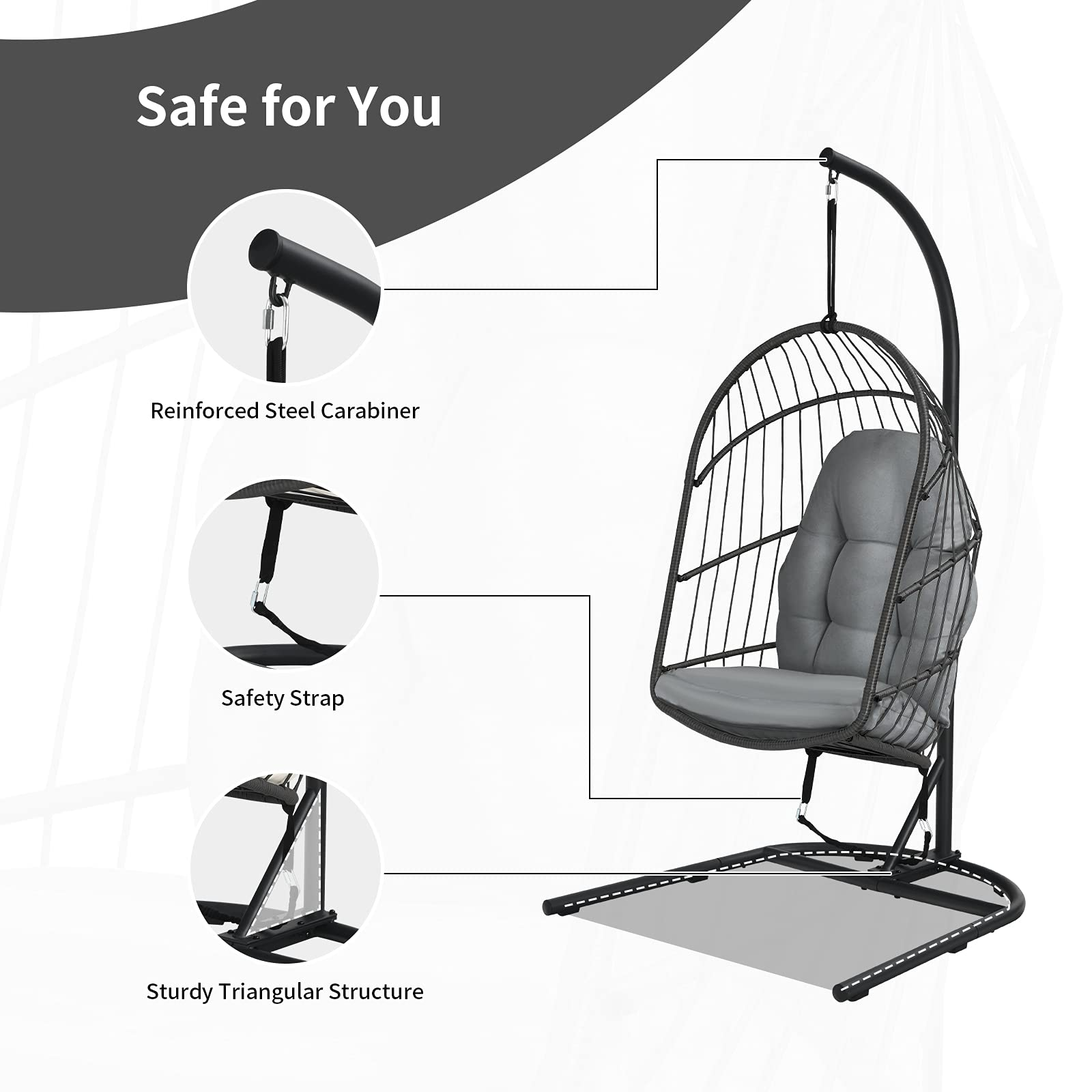 Giantex Hanging Egg Chair with Stand 
