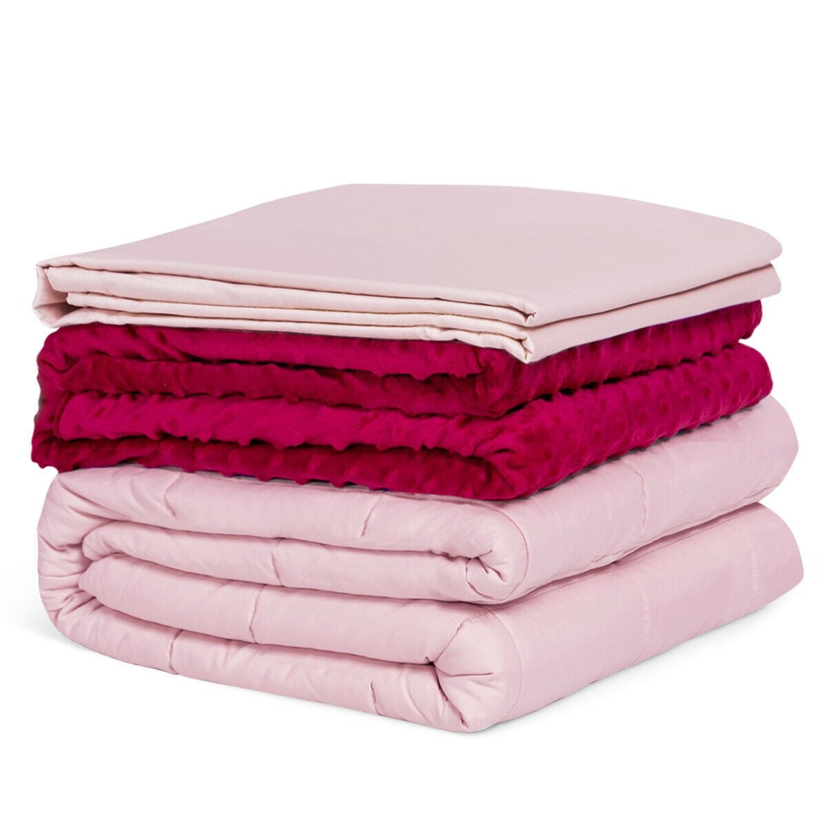 Giantex Kids Weighted Blanket with Duvet Covers, Hot and Cold Duvet Cover Set, 60 " x 41" | 7lbs 
