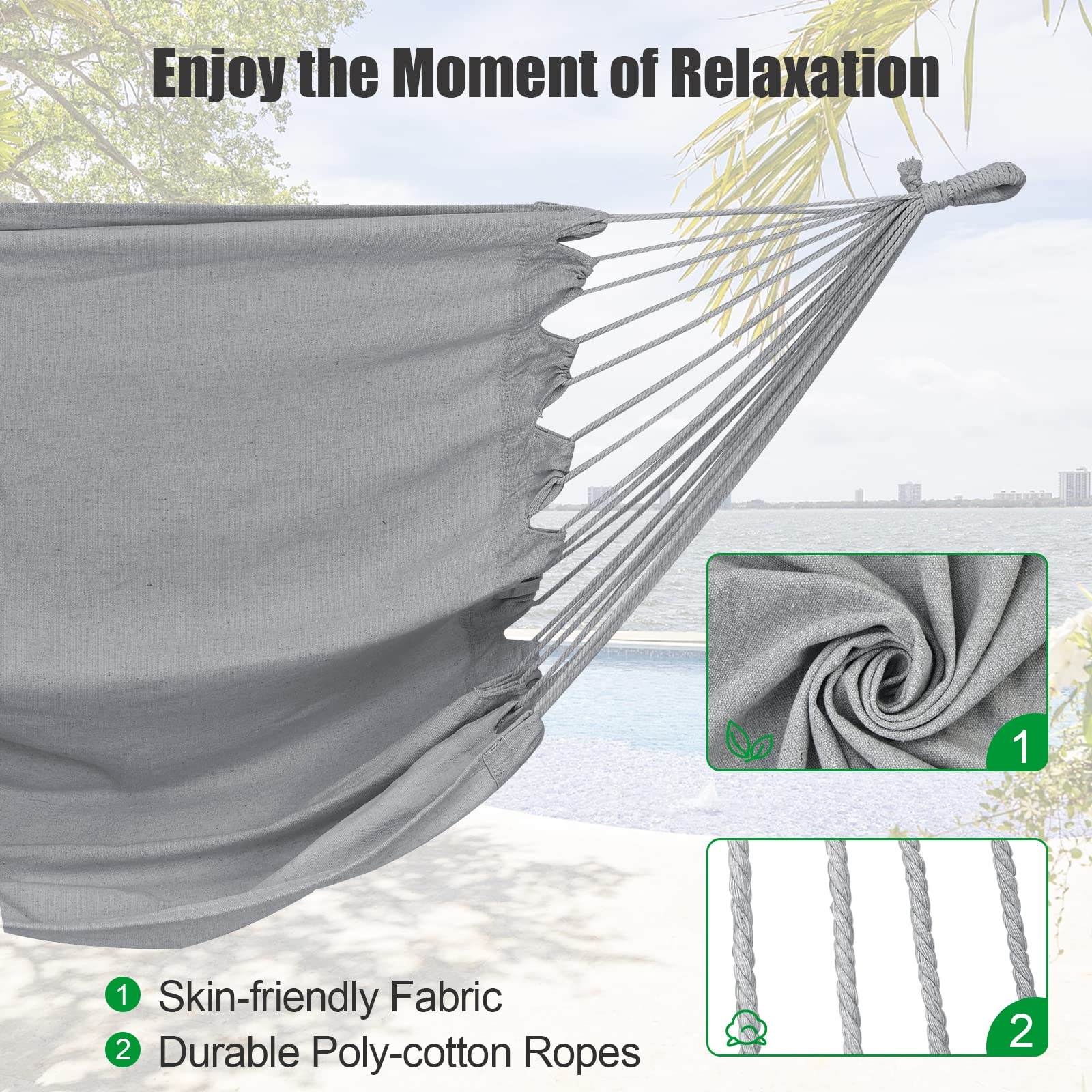 Heavy-Duty Powder-Coated Steel Stand with Hanging Swing Chair 