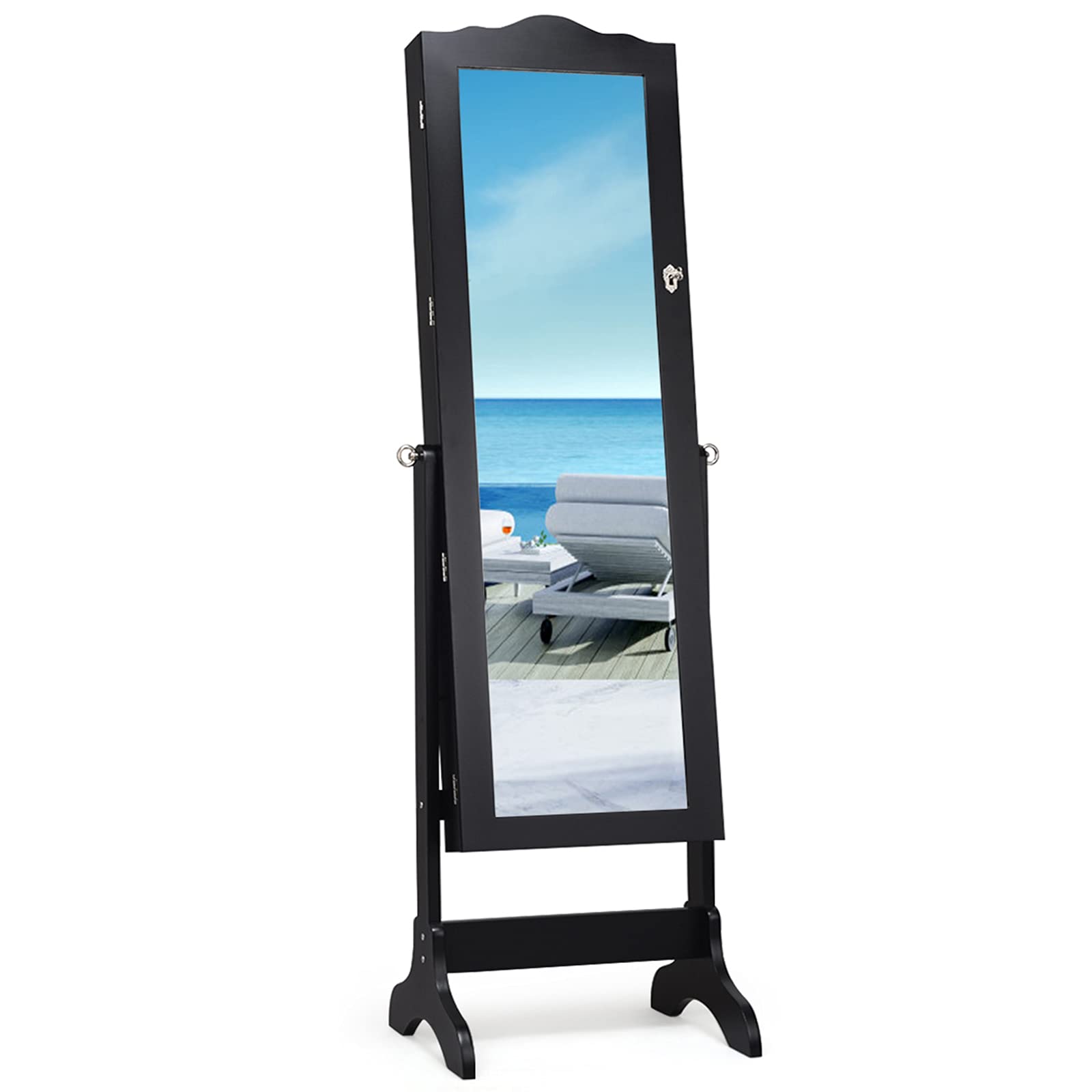 Giantex Jewelry Cabinet Armoire Lockable with Mirror 
