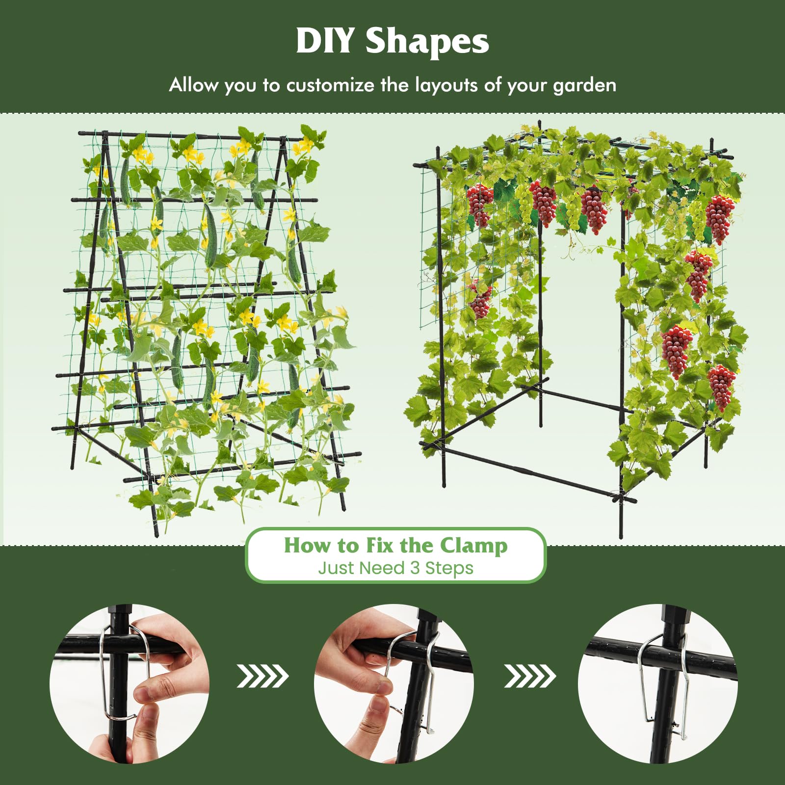 Giantex Cucumber Trellis, Trellis for Climbing Plants Outdoor 