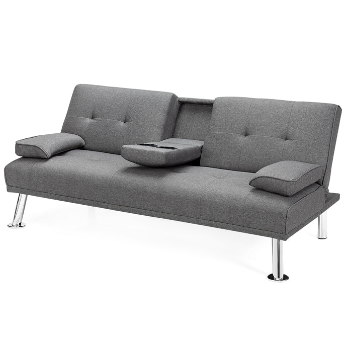 Giantex Modern Upholstered Accent Sofa, Fabric Futon Sofa Bed 