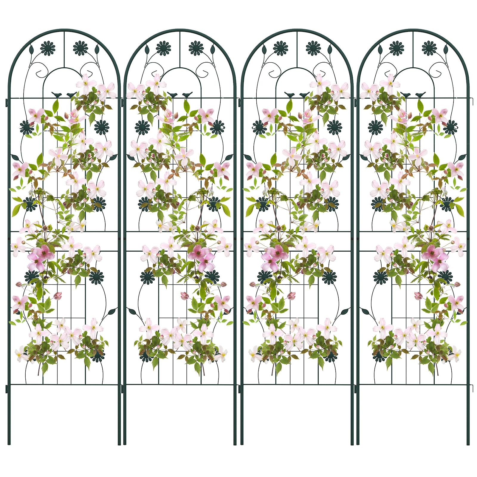 Giantex Garden Trellis, Tall Galvanized Steel Trellis for Climbing Plants