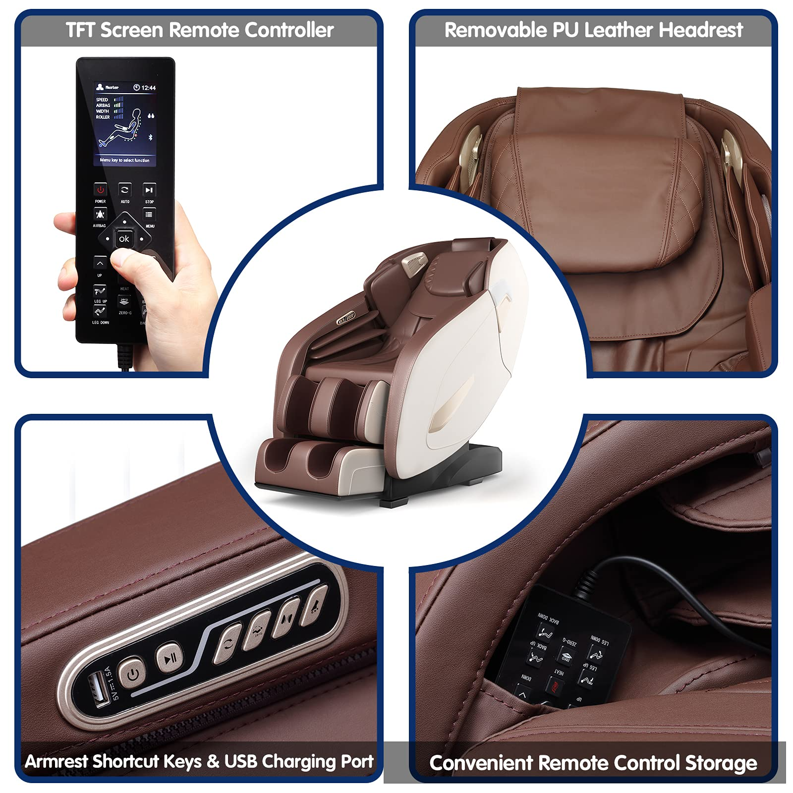 Giantex SL Track Massage Recliner Electric Zero Gravity W/Airbags 
