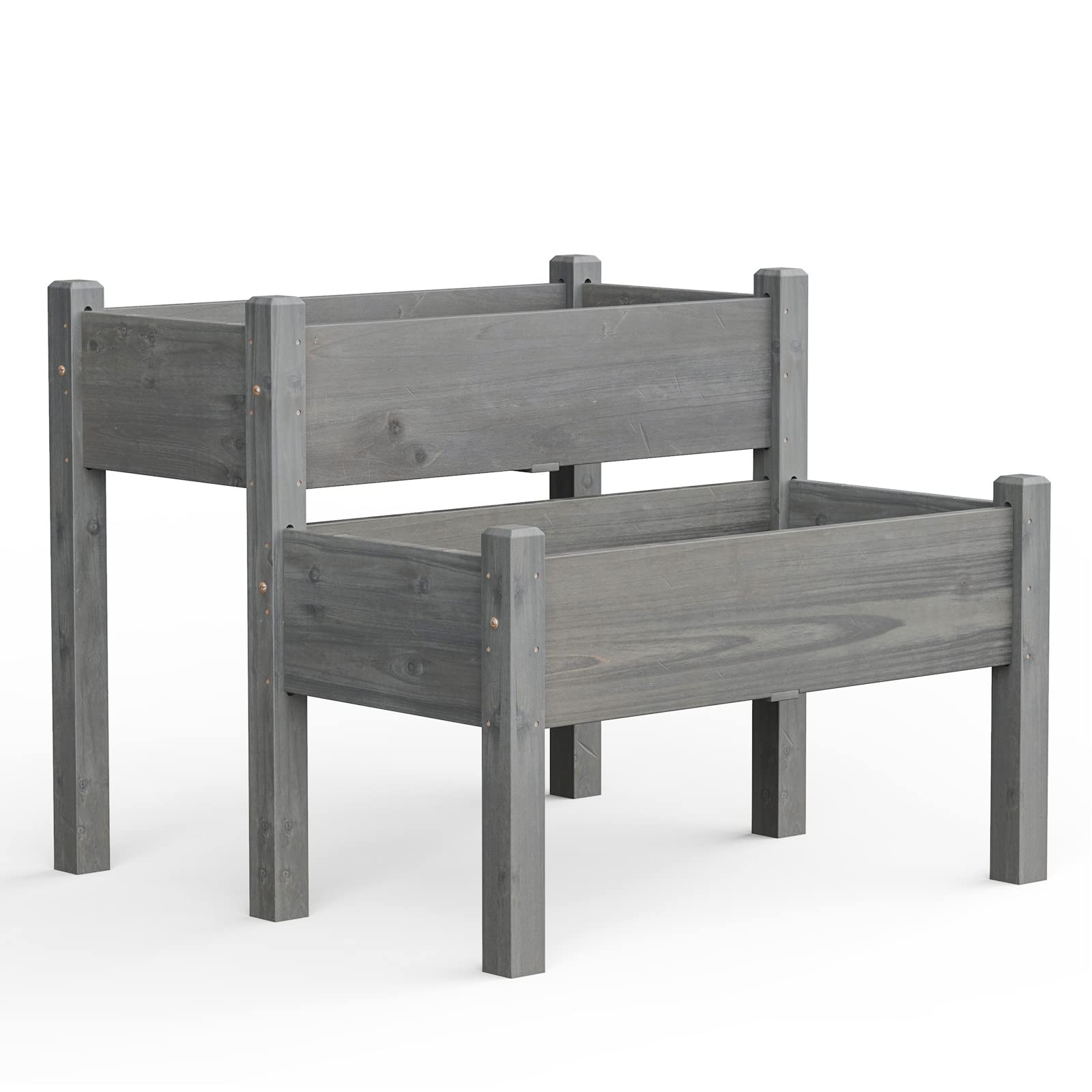 Set of 2 Raised Garden Bed, 34" x 33.5" x 28.5" (L x W x H) 