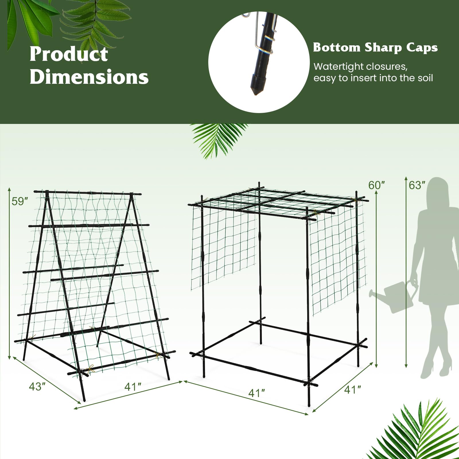 Giantex Cucumber Trellis, Trellis for Climbing Plants Outdoor