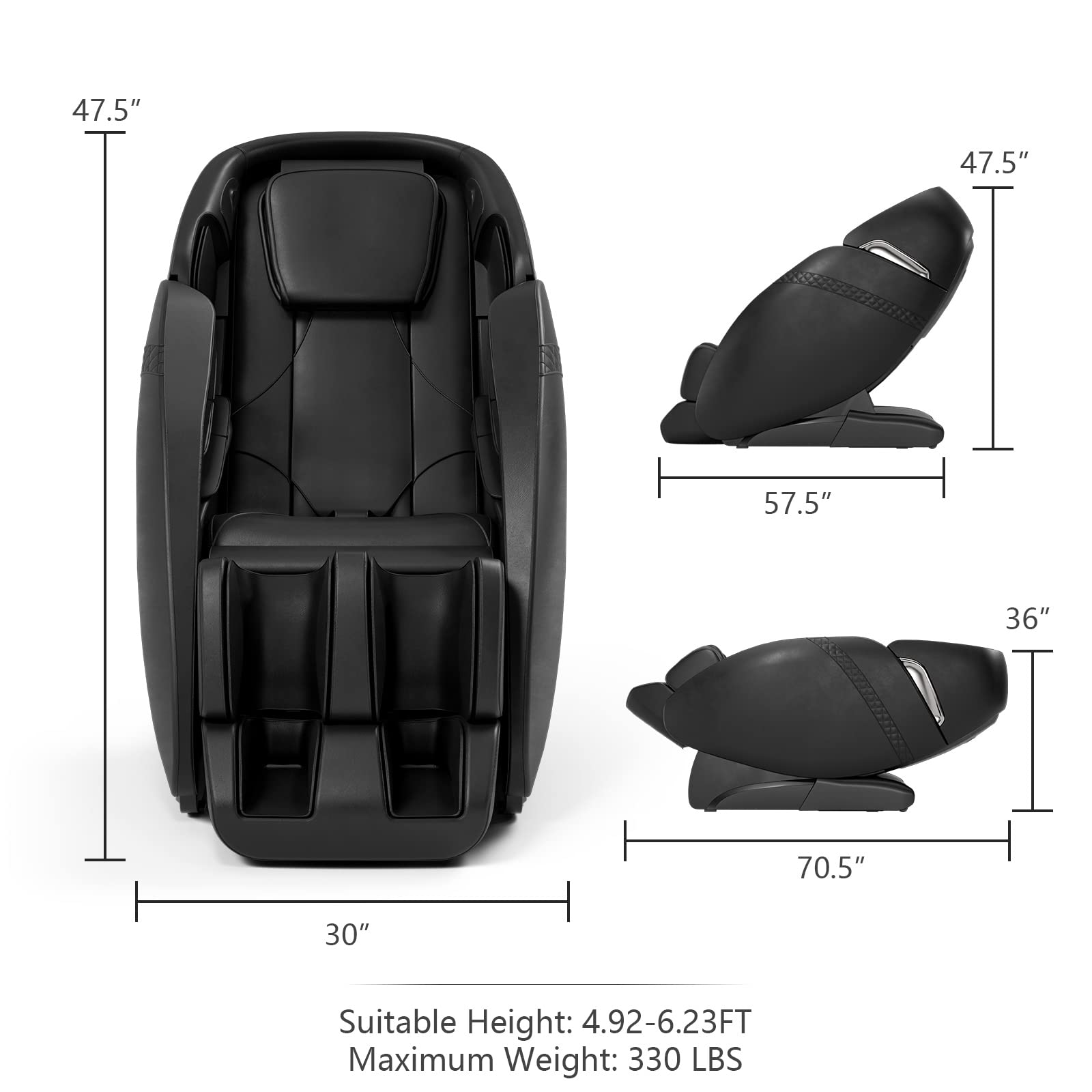 Giantex SL Track Massage Recliner Zero Gravity W/Negative Ion Generator 
