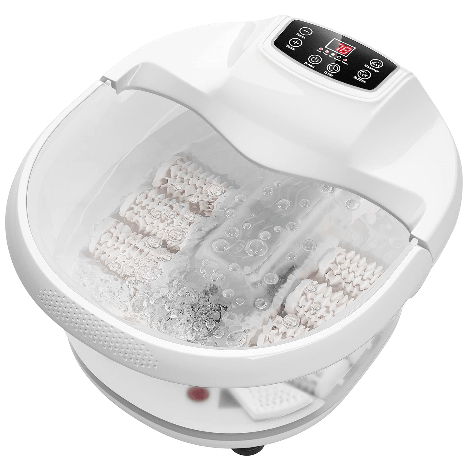 Giantex Foot Spa Bath Massager with Heat Bubbles, 6 Motorized Massage Rollers 