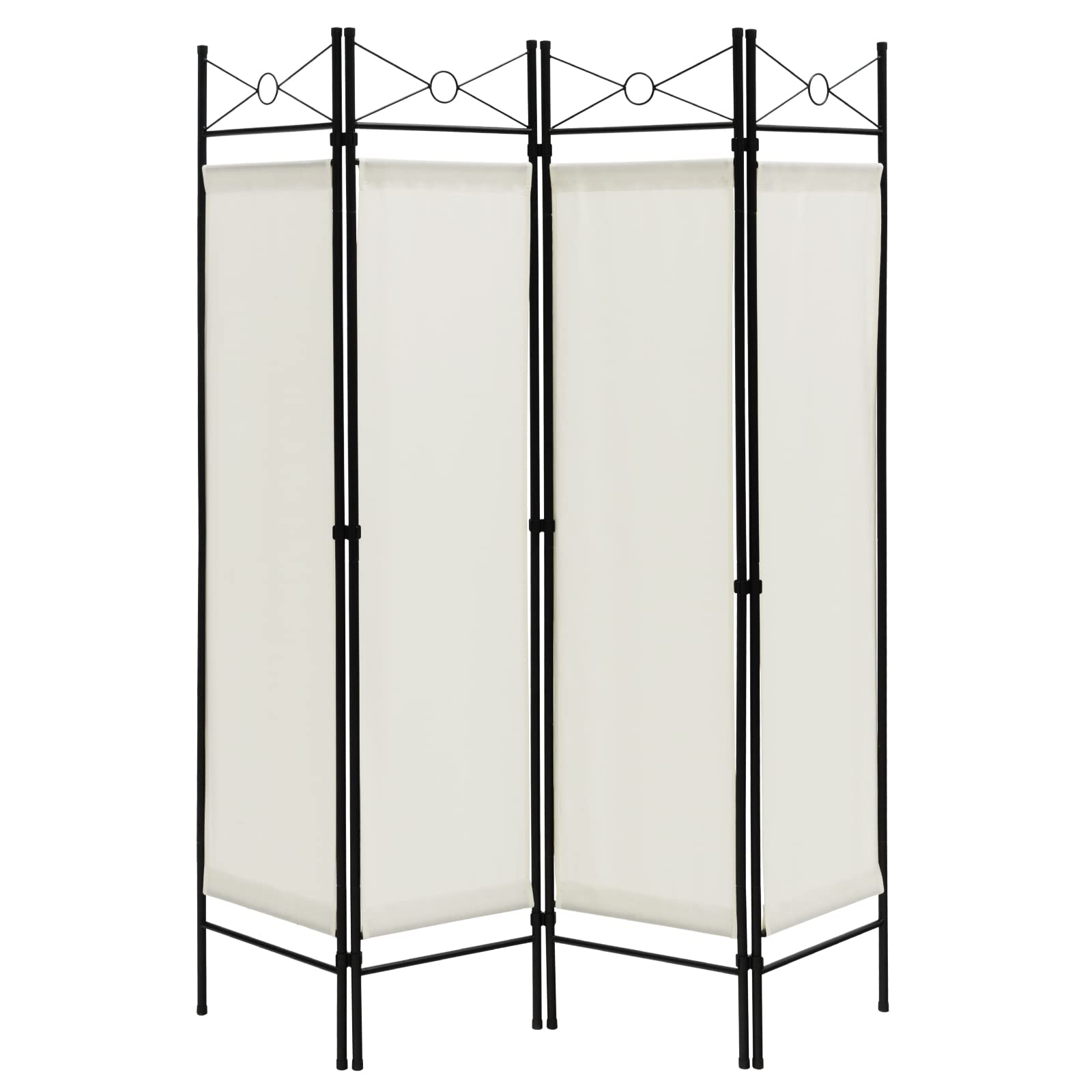 4 Panel Room Divider | 6 Ft Steel Frame Folding Privacy Screen