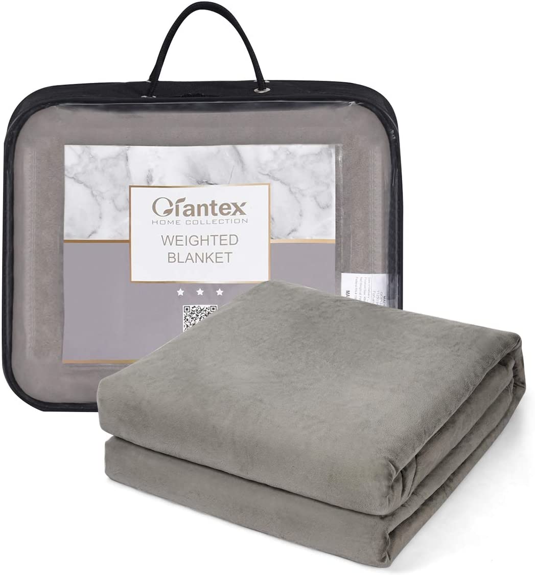 Giantex Weighted Blanket with Removable Cover, 15lbs |48"x72"| Twin Size 