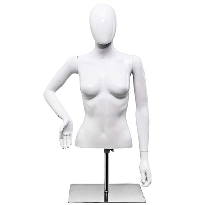 Female Mannequin Torso Adjustable Height Detachable Arms Dress Form 