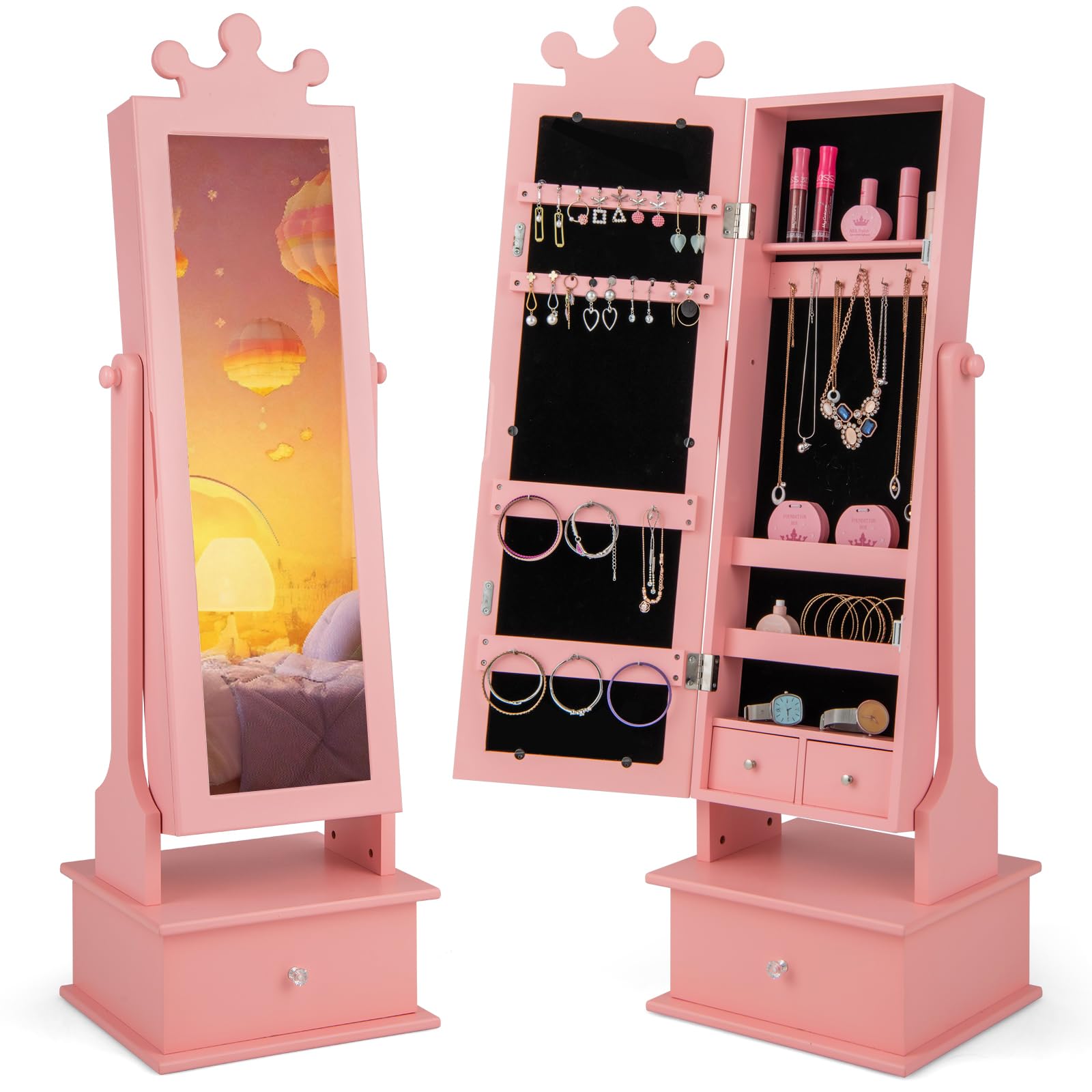 CHARMAID Jewelry Armoire Cabinet for Kids 