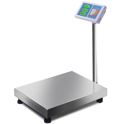 Giantex 660lbs Weight Computing Digital Scale Floor Platform Scale Postal Scale Accurate Shipping Mailing LB/KG Price Calculator, Silver 