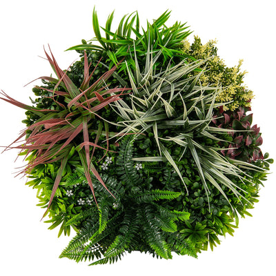 Giantex 2 Pack Hanging Artificial Plants Panels, 20" Round Framed 3D Greenery Wall Art Decor 